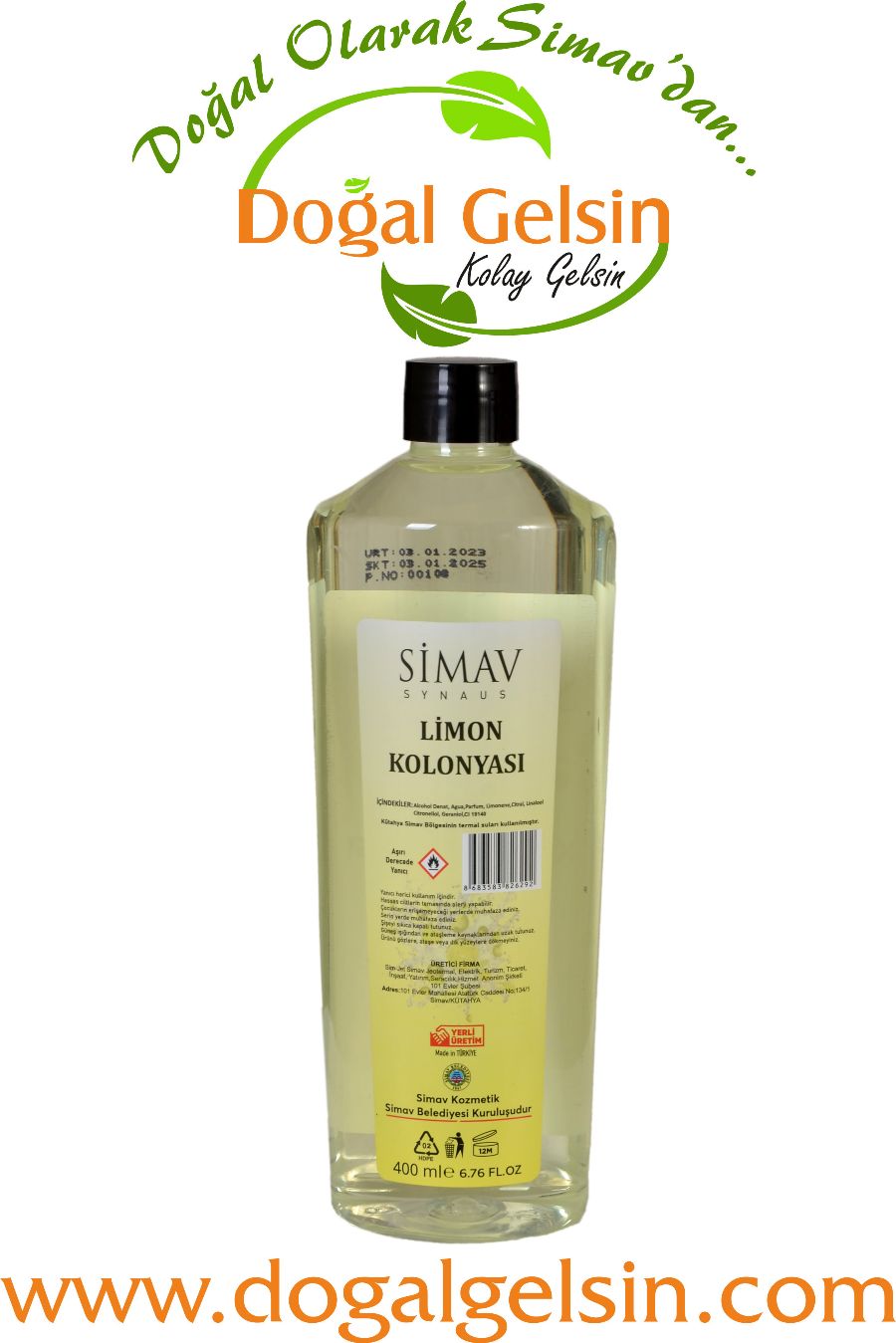 SİMAV%20Termal%20Sulu%20Limon%20Kolonyası%20-%20400%20ml