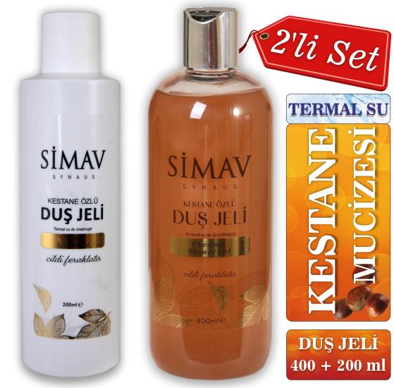 SİMAV Coğrafi İşaretli Kestane Özlü ve Termal Sulu Duş Jeli 2’li Set 400ML + 200ML